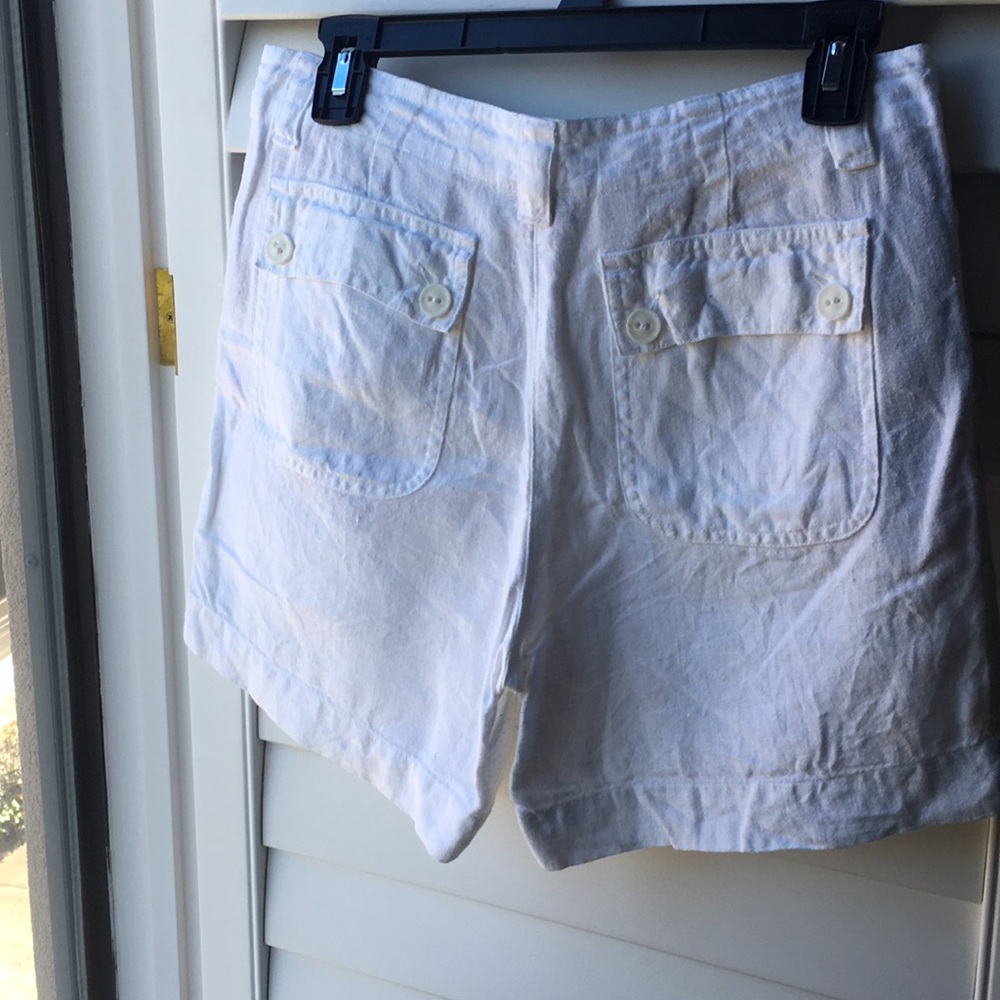 White Linen Talbots Drawstring Shorts - image 2